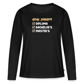 Checklist Schulabschluss Bachelor Master Abschluss - Frauen Premium Bio Langarmshirt - Schwarz - Vorne - Julia (174cm)