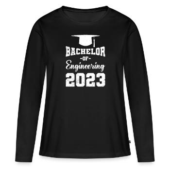 Baccalauréat en génie 2023 Baccalauréat - T-shirt manches longues Premium bio Femme - noir - Devant - Julia (174cm)