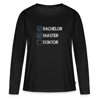 Checkliste Bachelor Master Doktor Abschluss - Frauen Premium Bio Langarmshirt - Schwarz - Vorne - Julia (174cm)