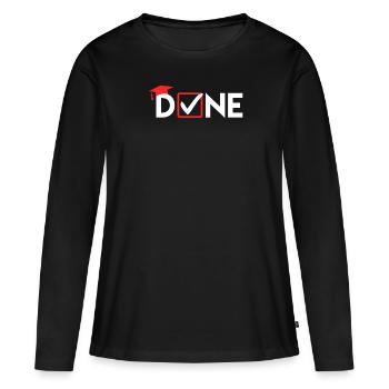 Master Thesis DONE Master Abschluss - Frauen Premium Bio Langarmshirt - Schwarz - Vorne - Julia (174cm)