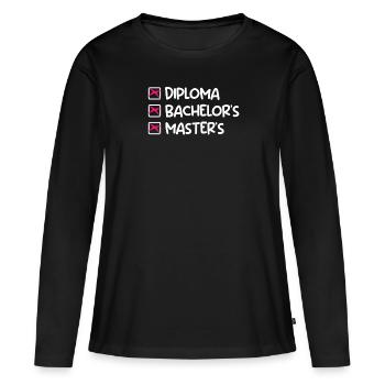 Certificat de fin d’études Bachelor Master - T-shirt manches longues Premium bio Femme - noir - Devant - Julia (174cm)