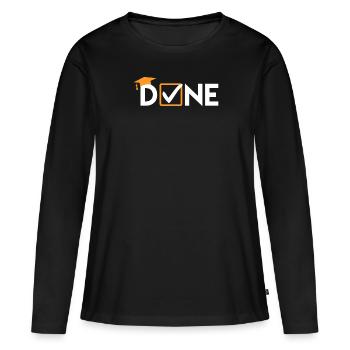 Master Thesis DONE Master Abschluss - Frauen Premium Bio Langarmshirt - Schwarz - Vorne - Julia (174cm)