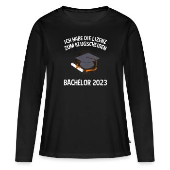 Licence pour baccalauréat. - T-shirt manches longues Premium bio Femme - noir - Devant - Julia (174cm)