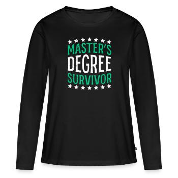 Survivant de maîtrise Master - T-shirt manches longues Premium bio Femme - noir - Devant - Julia (174cm)