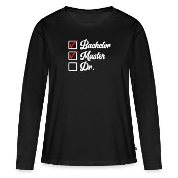 Bachelor Abschluss Master Abschluss Doktor - Frauen Premium Bio Langarmshirt - Schwarz - Vorne - Julia (174cm)