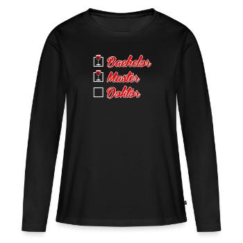Checkliste Bachelor Master Doktor Promotion - Frauen Premium Bio Langarmshirt - Schwarz - Vorne - Julia (174cm)
