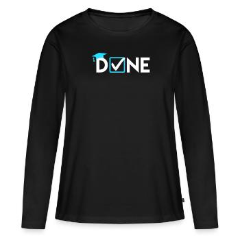 Master Thesis DONE Master Abschluss - Frauen Premium Bio Langarmshirt - Schwarz - Vorne - Julia (174cm)