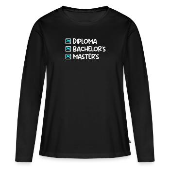 Certificat de fin d’études Bachelor Master - T-shirt manches longues Premium bio Femme - noir - Devant - Julia (174cm)
