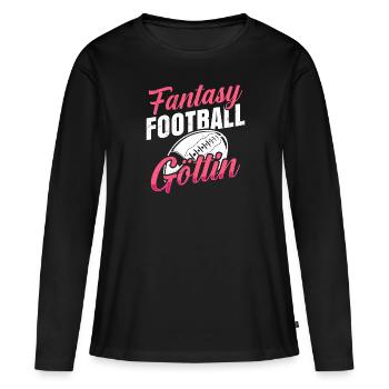 Fantasy Football Göttin Damen Fantasy Football - Frauen Premium Bio Langarmshirt - Schwarz - Vorne - Julia (174cm)