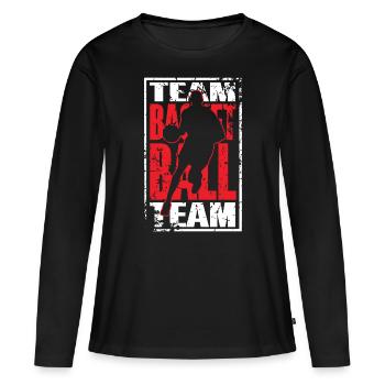Équipe de basket-ball - T-shirt manches longues Premium bio Femme - noir - Devant - Julia (174cm)