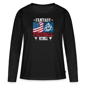 Fantasy Football König Fantasy Football Champ - Frauen Premium Bio Langarmshirt - Schwarz - Vorne - Julia (174cm)