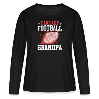 Fantasy Football Opa Großvater Fantasy Football - Frauen Premium Bio Langarmshirt - Schwarz - Vorne - Julia (174cm)