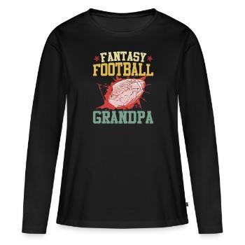 Fantasy Football Opa Großvater Fantasy Football - Frauen Premium Bio Langarmshirt - Schwarz - Vorne - Julia (174cm)