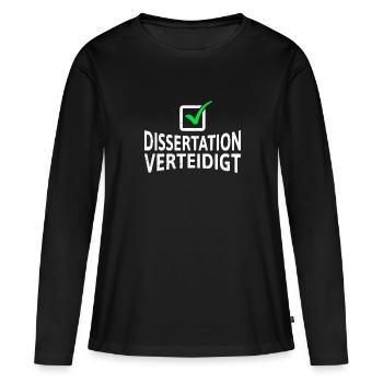 La thèse défend le titre de doctorat - T-shirt manches longues Premium bio Femme - noir - Devant - Julia (174cm)