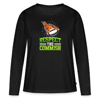 Respectez le commissaire Commish - T-shirt manches longues Premium bio Femme - noir - Devant - Julia (174cm)