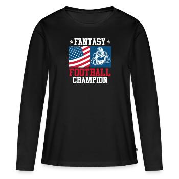 Fantasy Football König Fantasy Football Champ - Frauen Premium Bio Langarmshirt - Schwarz - Vorne - Julia (174cm)