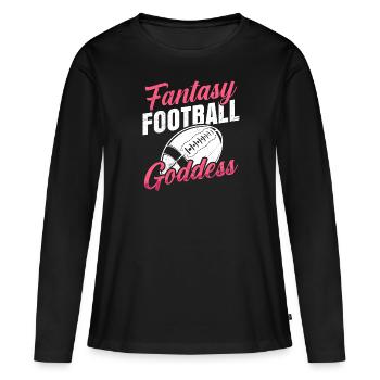 Fantasy Football Göttin Damen Fantasy Football - Frauen Premium Bio Langarmshirt - Schwarz - Vorne - Julia (174cm)