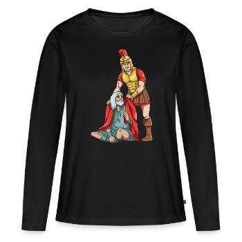 Sankt Martin St Martin - Frauen Premium Bio Langarmshirt - Schwarz - Vorne - Julia (174cm)
