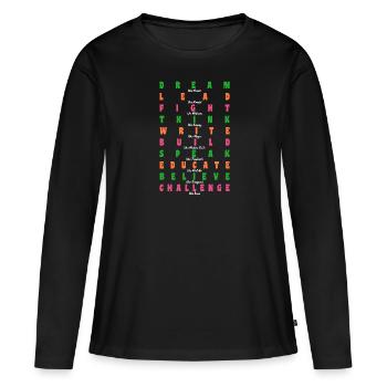 Histoire des Noirs Martin Luther King Afrique - T-shirt manches longues Premium bio Femme - noir - Devant - Julia (174cm)