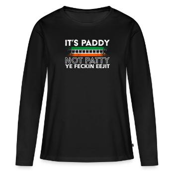 C’est Paddy, pas Patty St. Patrick’s Day Irlande - T-shirt manches longues Premium bio Femme - noir - Devant - Julia (174cm)