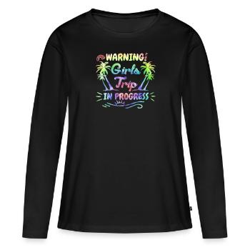Attention Strip pour filles sur la route Girls Spring Break - T-shirt manches longues Premium bio Femme - noir - Devant - Julia (174cm)