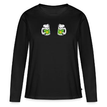Irish Beer Ireland St. Patrick's Day - Women's Premium Organic Long Sleeve Shirt - black - Front - Julia (174cm)