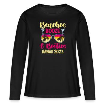 Plages Booze Beasts Hawaii 2023 Spring Break - T-shirt manches longues Premium bio Femme - noir - Devant - Julia (174cm)