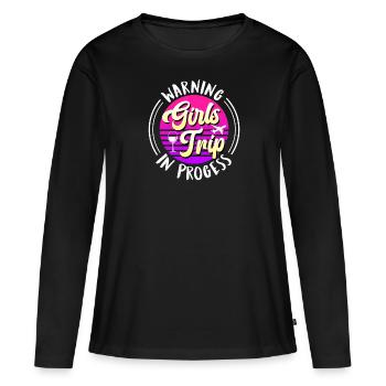 Attention Girl Strip Girls Troupe Spring Break - T-shirt manches longues Premium bio Femme - noir - Devant - Julia (174cm)
