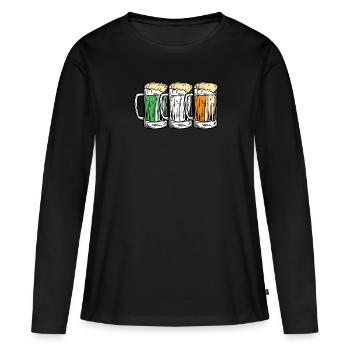 Irish Beer Ireland St. Patrick's Day - Women's Premium Organic Long Sleeve Shirt - black - Front - Julia (174cm)