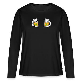 Irish Beer Ireland St. Patrick's Day - Women's Premium Organic Long Sleeve Shirt - black - Front - Julia (174cm)