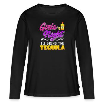 Girls Night J’apporte la Tequila Spring Break - T-shirt manches longues Premium bio Femme - noir - Devant - Julia (174cm)