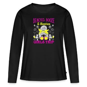 Plages Alcool Besties Mädesltrip Spring Break - T-shirt manches longues Premium bio Femme - noir - Devant - Julia (174cm)