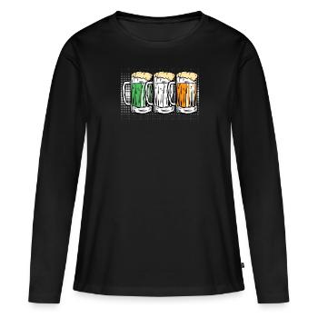 Irish Beer Ireland St. Patrick's Day - Women's Premium Organic Long Sleeve Shirt - black - Front - Julia (174cm)
