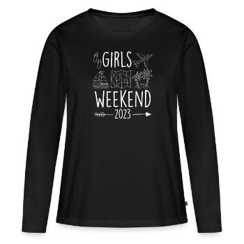 Mädelswochenende Girls Weekend 2023 Spring Break - T-shirt manches longues Premium bio Femme - noir - Devant - Julia (174cm)