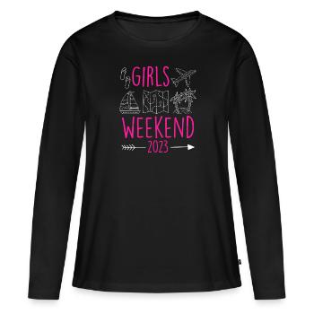 Mädelswochenende Girls Weekend 2023 Spring Break - T-shirt manches longues Premium bio Femme - noir - Devant - Julia (174cm)