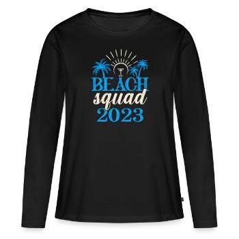 Escouade de plage 2023 Holiday Friends Spring Break - T-shirt manches longues Premium bio Femme - noir - Devant - Julia (174cm)