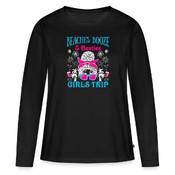 Plages Alcool Besties Mädesltrip Spring Break - T-shirt manches longues Premium bio Femme - noir - Devant - Julia (174cm)