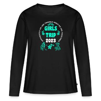 Voyage filles 2023 Mädelsurlaub Girls Spring Break - T-shirt manches longues Premium bio Femme - noir - Devant - Julia (174cm)