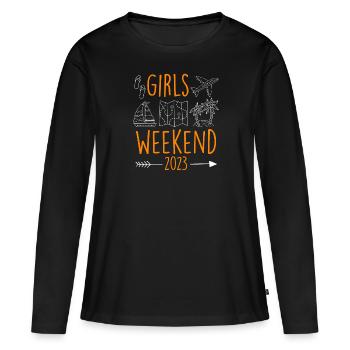 Mädelswochenende Girls Weekend 2023 Spring Break - T-shirt manches longues Premium bio Femme - noir - Devant - Julia (174cm)