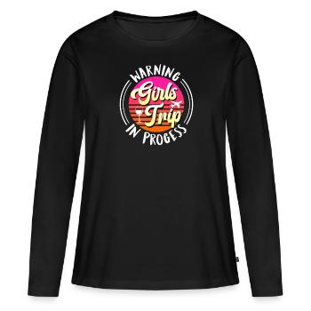 Attention Girl Strip Girls Troupe Spring Break - T-shirt manches longues Premium bio Femme - noir - Devant - Julia (174cm)