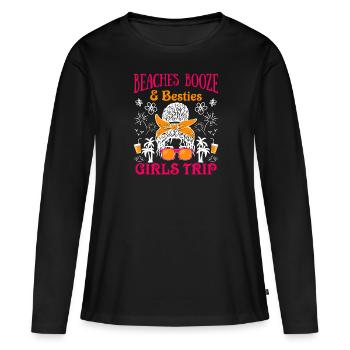 Plages Alcool Besties Mädesltrip Spring Break - T-shirt manches longues Premium bio Femme - noir - Devant - Julia (174cm)