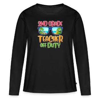Second Class Class Class Teachers on Vacation Teachers - Women's Premium Organic Long Sleeve Shirt - black - Front - Julia (174cm)