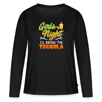 Girls Night J’apporte la Tequila Spring Break - T-shirt manches longues Premium bio Femme - noir - Devant - Julia (174cm)