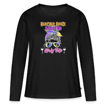 Plages Alcool Bêtes Filles Voyage Spring Break - T-shirt manches longues Premium bio Femme - noir - Devant - Julia (174cm)