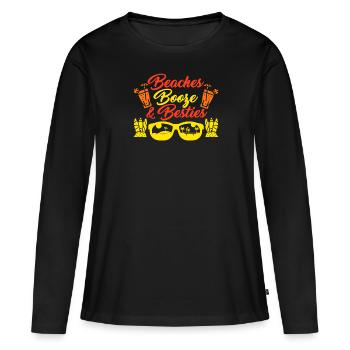 Beache Booze et Besties Summer Holiday Spring Break - T-shirt manches longues Premium bio Femme - noir - Devant - Julia (174cm)