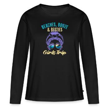 Plages Alcool Bêtes Filles Voyage Spring Break - T-shirt manches longues Premium bio Femme - noir - Devant - Julia (174cm)