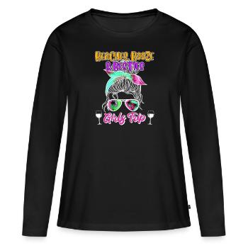 Plages Alcool Bêtes Filles Voyage Spring Break - T-shirt manches longues Premium bio Femme - noir - Devant - Julia (174cm)