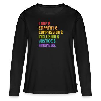 Inclusion Compassion Personnes handicapées - T-shirt manches longues Premium bio Femme - noir - Devant - Julia (174cm)