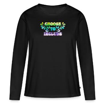 Acceptance Decide on inclusion - Women's Premium Organic Long Sleeve Shirt - black - Front - Julia (174cm)