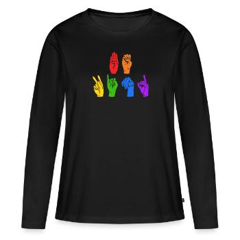 Autismus Neurodiversity Freundlichkeit - Frauen Premium Bio Langarmshirt - Schwarz - Vorne - Julia (174cm)